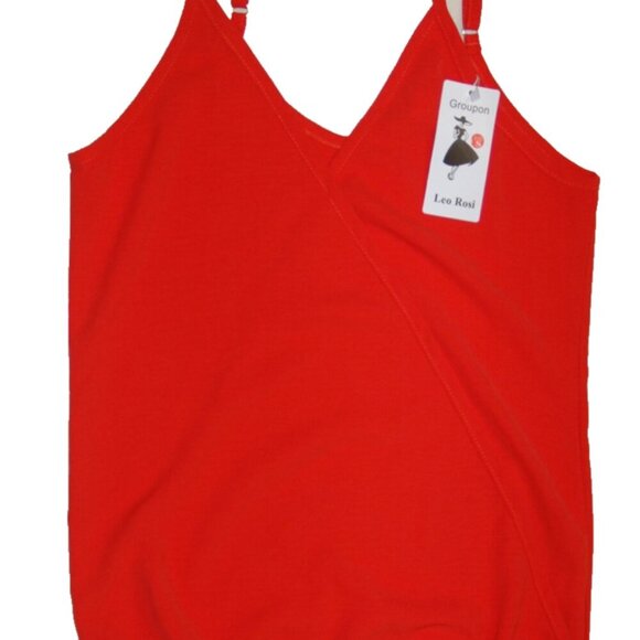 Leo Rosi Top Size S Spaghetti Straps Ruffle Elastic Waist - Picture 1 of 6